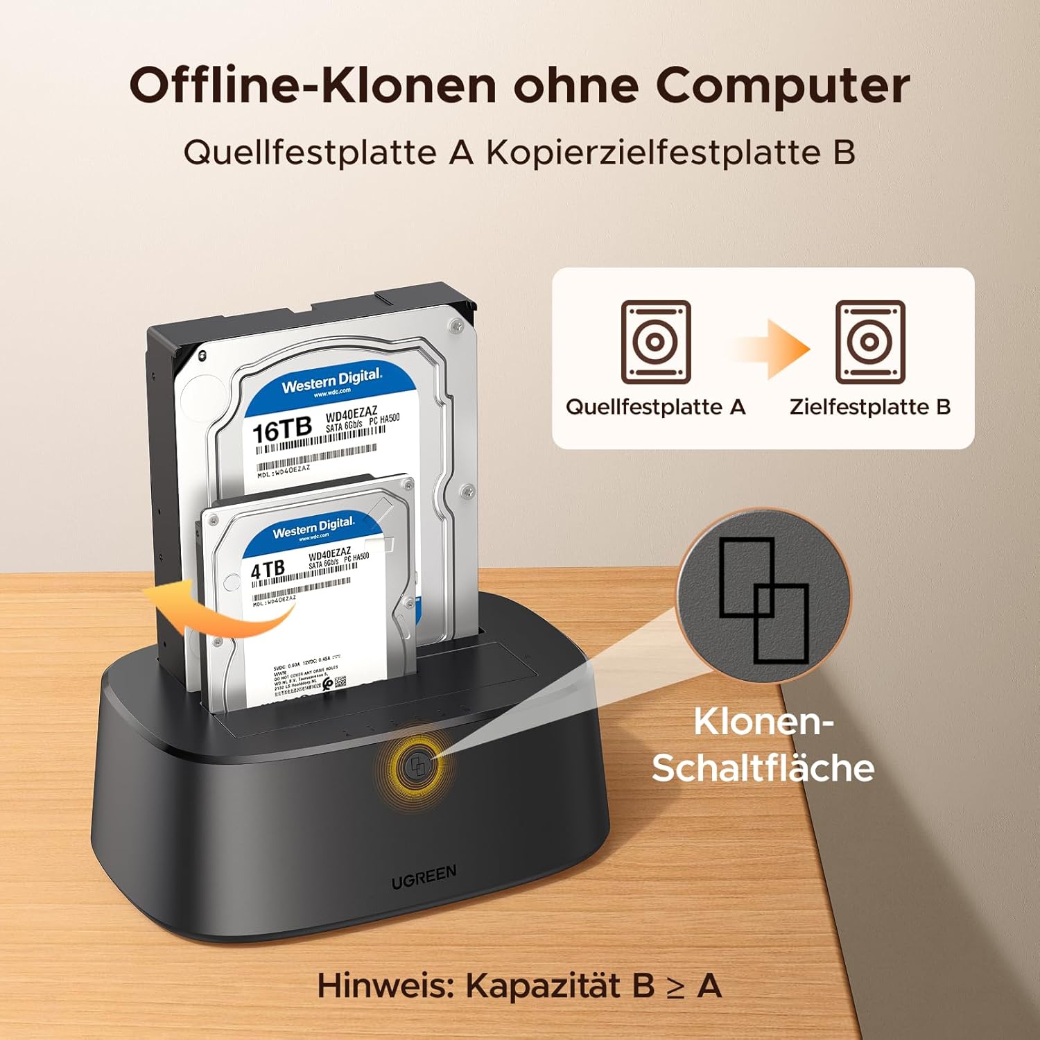 22TB, Western Digital WD Elements Desktop, schwarz, USB 3.0 Micro-B
