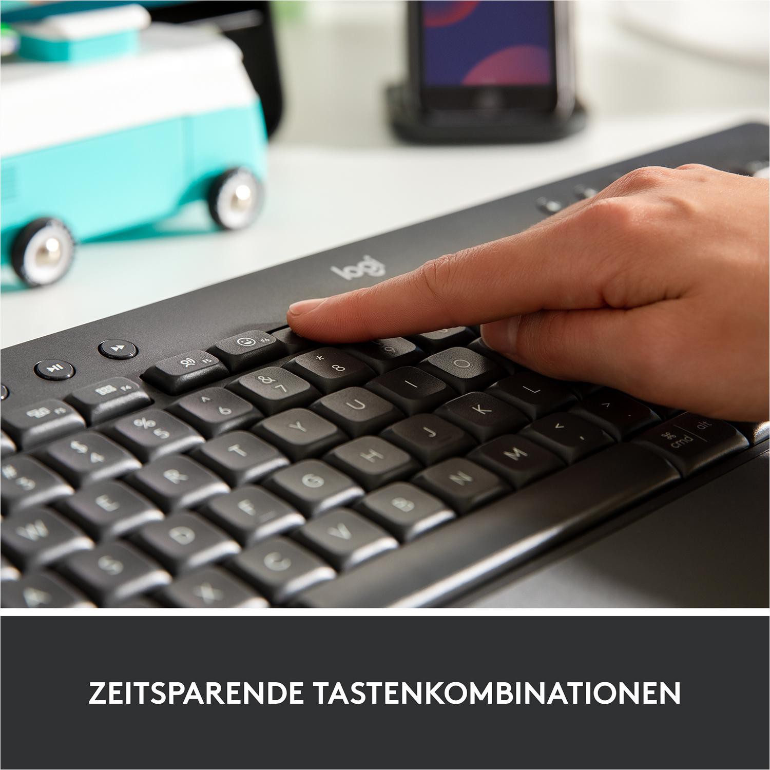 Logitech Signature K650 Comfort, Graphite, Logi Bolt, USB/Bluetooth, DE