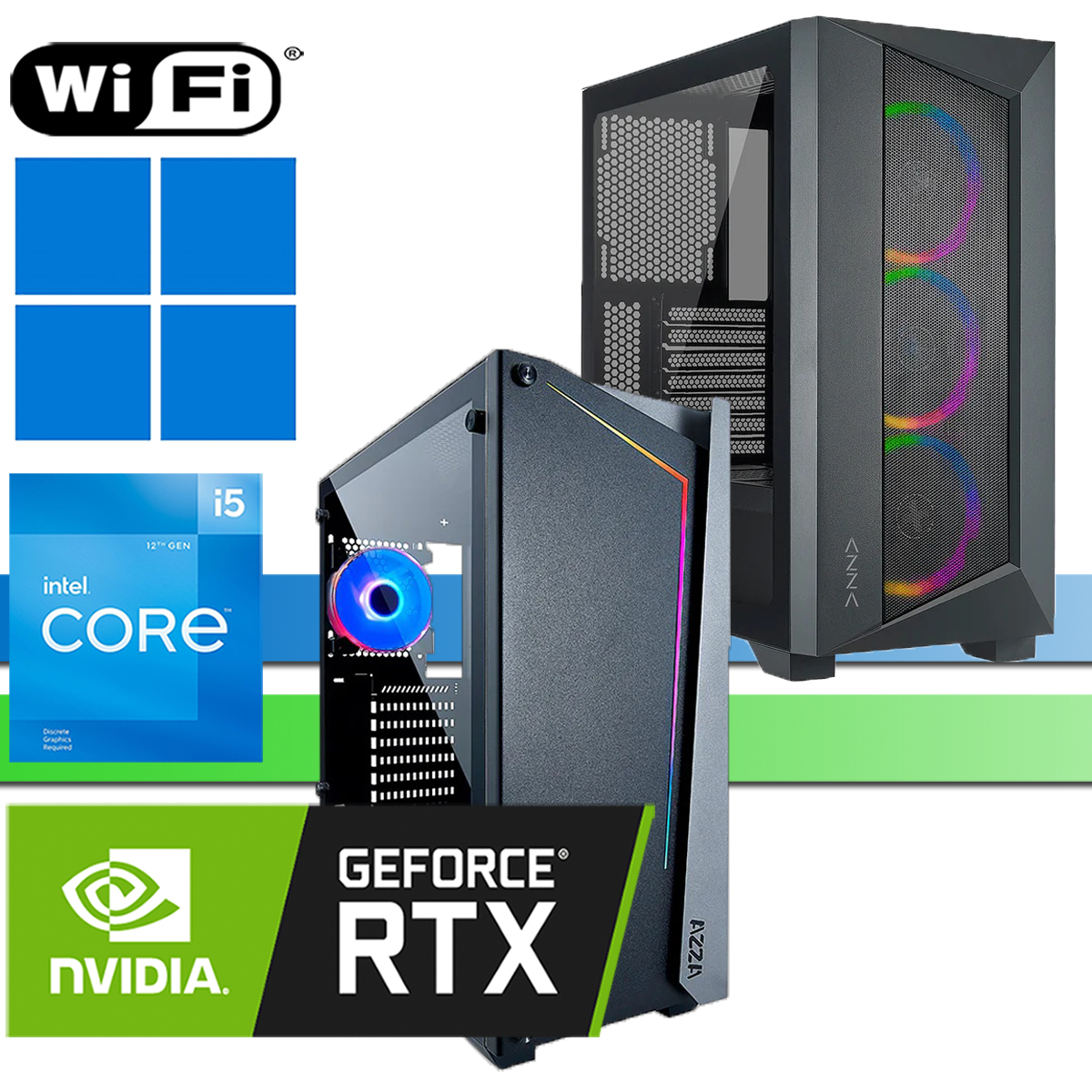 X-Gaming PC | Intel Core i5-12400F | RTX3050 | bis 64GB RAM DDR4 | bis 2TB SSD NVMe | bis 4TB HDD | WiFi | Windows 11 Pro