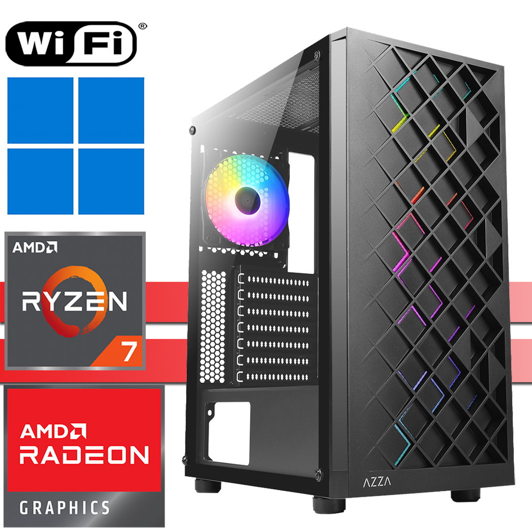 X-Gaming PC│AMD Ryzen 7 5700G│64GB RAM DDR4│2000GB SSD NVMe│4000GB HDD│WiFi│Spectra Black│Windows 11 Pro