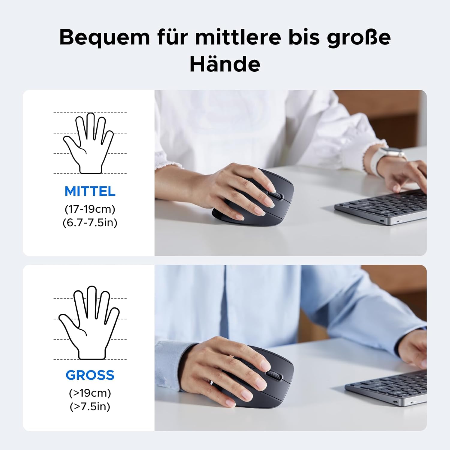 UGREEN 2.4G Maus Kabellos Vertikale Ergonomische Maus