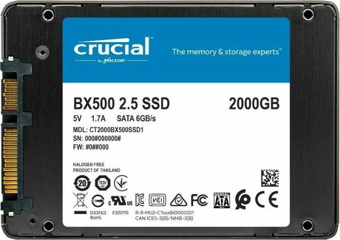 2000 GB Crucial BX500, SATA