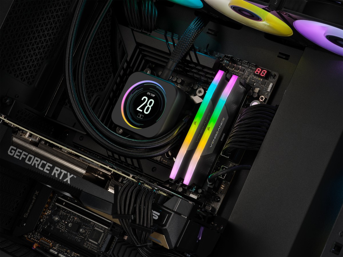 32GB Corsair Vengeance RGB schwarz DIMM Kit, DDR5-5600, XMP - CMH32GX5M2B5600C40K