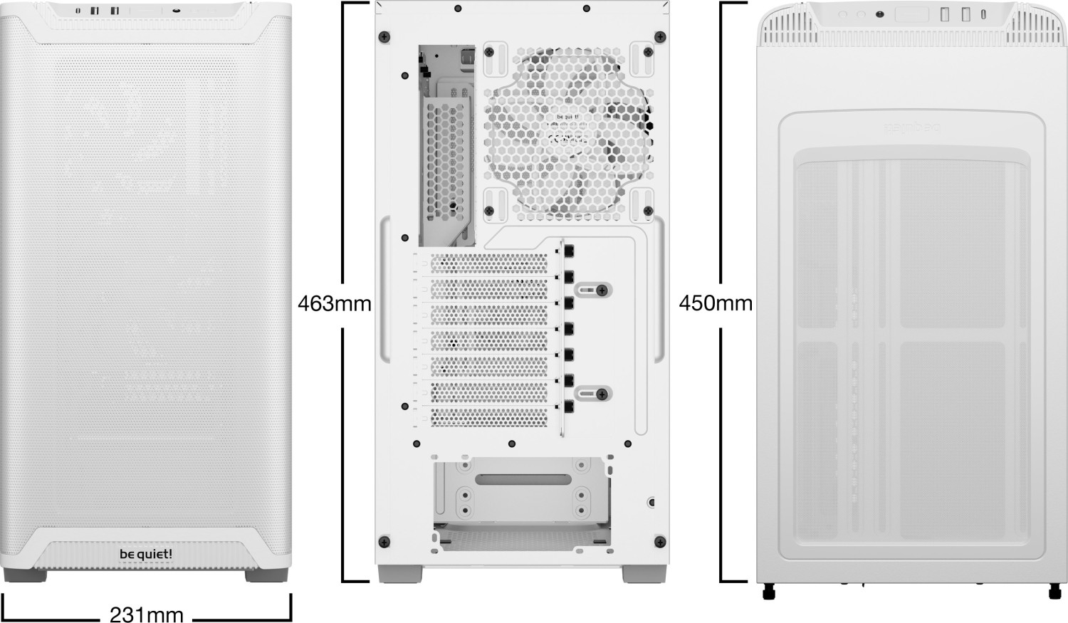 be quiet! Pure Base 501 Airflow Window White, Glasfenster