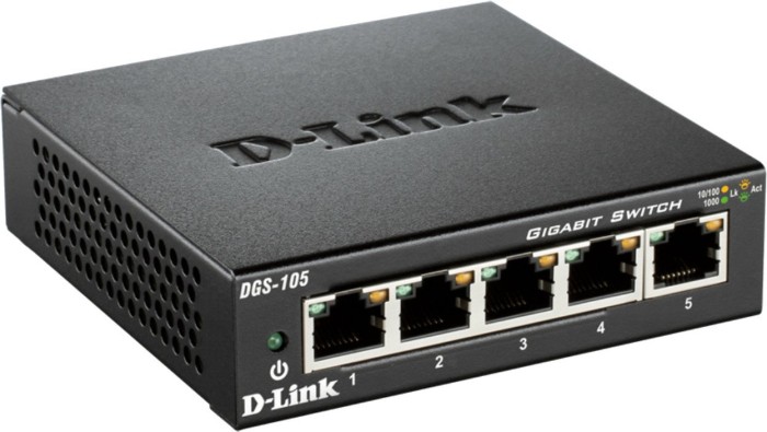 D-Link DGS-100 Desktop Gigabit Switch, 5x RJ-45 - DGS-105